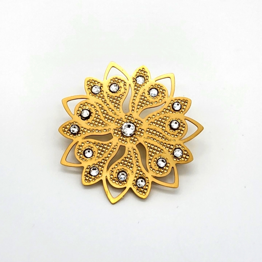 10k gold platted brass flower pin from the Danbury Mint
